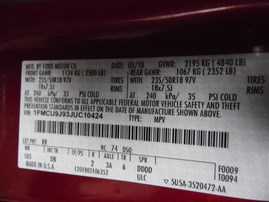 2018 Ford Escape Burgundy 2.0L Turbo AT 4WD #F22093